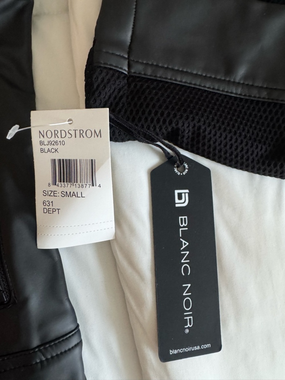 blanc noir Black Faux Leather Moto-Style Jacket - Picture 2 of 5